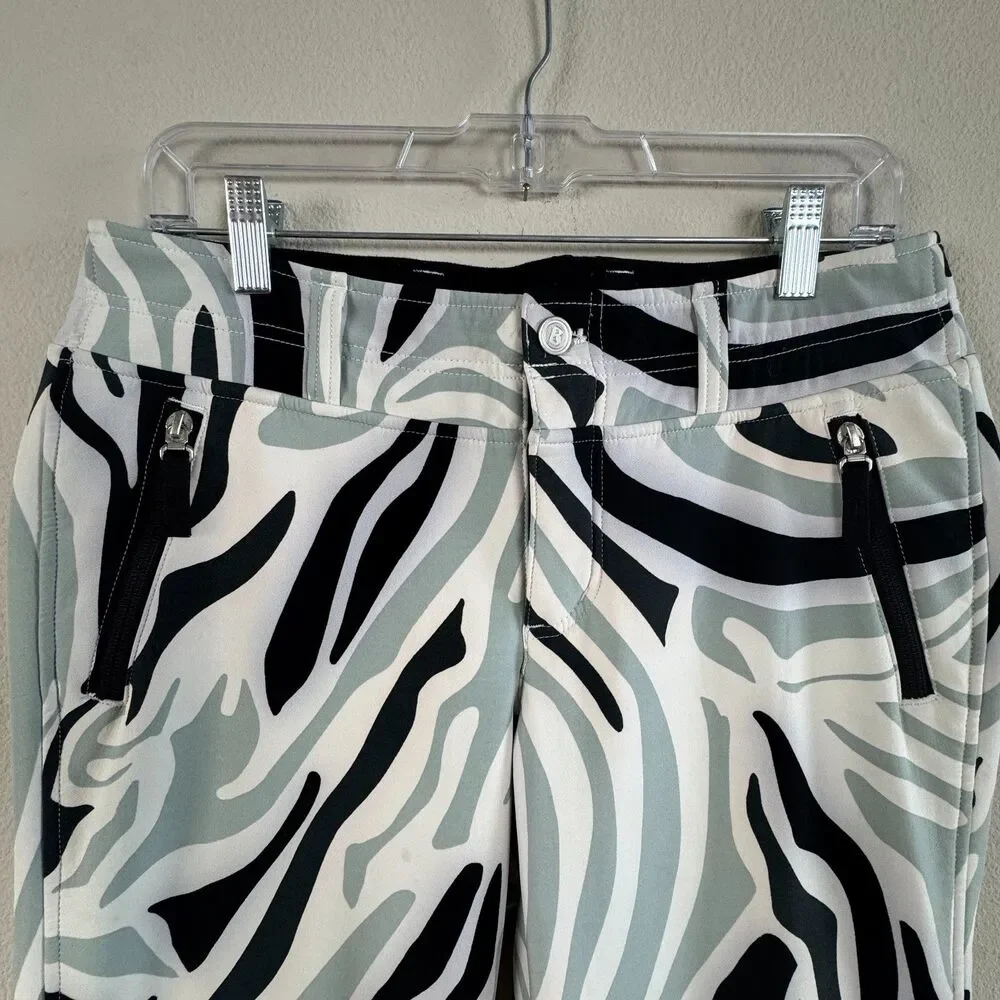 Bogner Fire + Ice Abstract Print Ski Pants Women's 10 Softshell Designer Snow